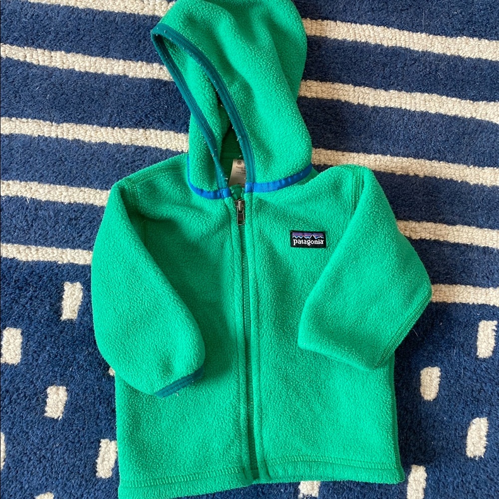 Green Patagonia Fleece Full-Zip Jacket- 3month